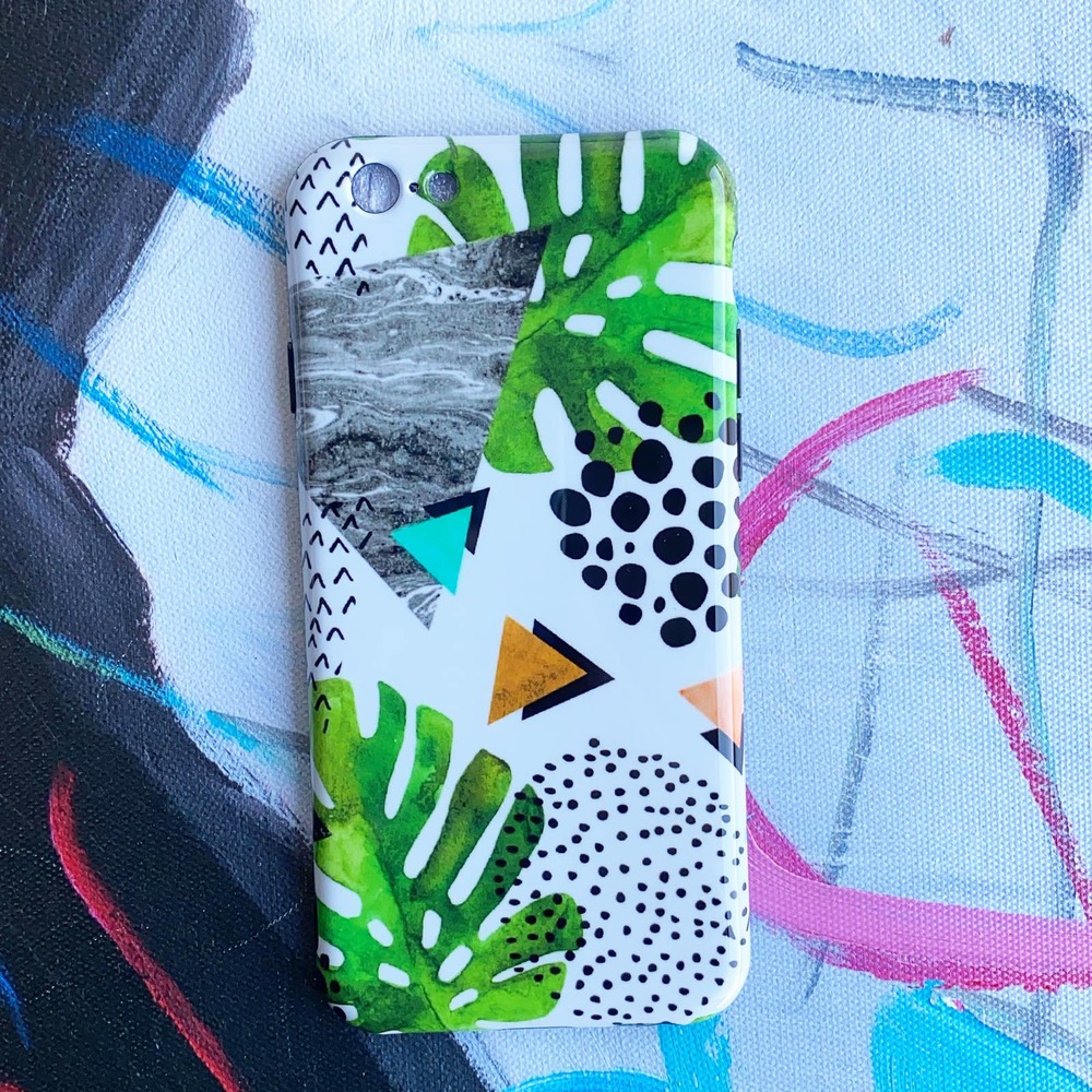 iPhone 6s Case Geometric Tropical Floral Print Cover NEW